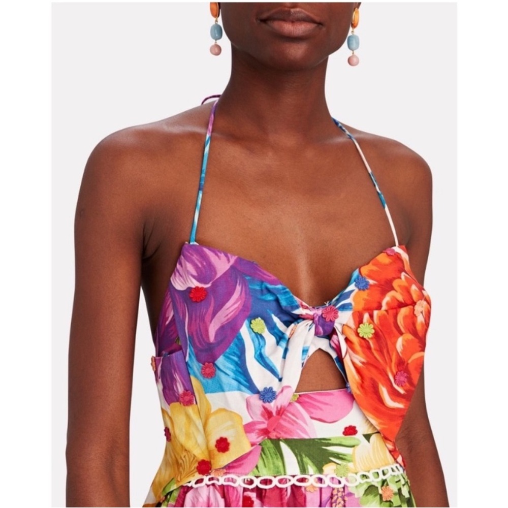 💕SOLD💕NWT Anthropologie Farm Rio Rainbow Chita Flower MIDI Dress - Picture 8 of 16